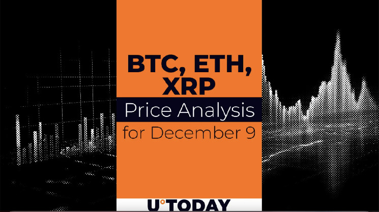 Прогноз цен на BTC, ETH и XRP: медвежий тренд и возможные уровни поддержки 9 декабря