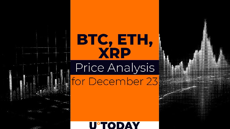 Прогноз цен на BTC, ETH и XRP: медвежье давление и боковая торговля на 23 декабря