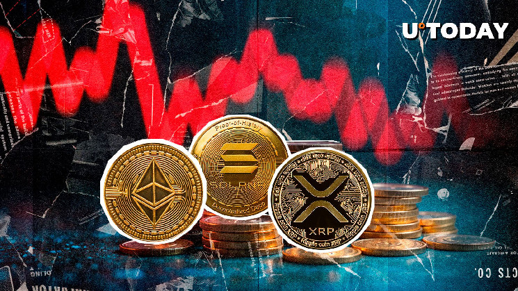 Ліквідації криптоактивів досягли 483 мільйонів доларів: ETH, SOL та XRP найбільше постраждали