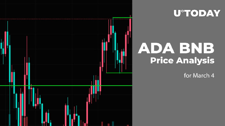 Прогноз ціни ADA та BNB на 4 березня: ADA зросла на 8,23%, BNB менше набираєш на 1,02%
