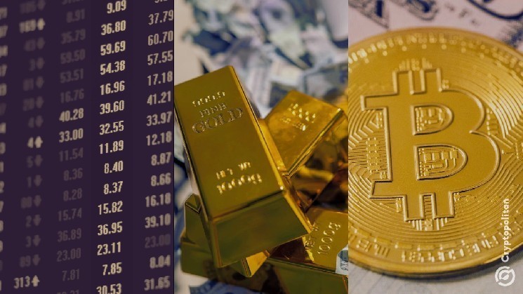 Цены на золото падают на фоне роста Биткойна и ослабления тарифных опасений в США