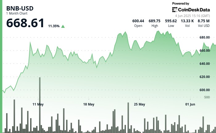 BNB стабилизировался на фоне положительных событий и роста активности в DeFi
