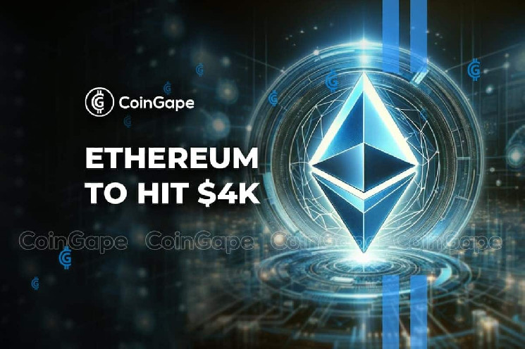 Ціна Ethereum знову підступає до $4000