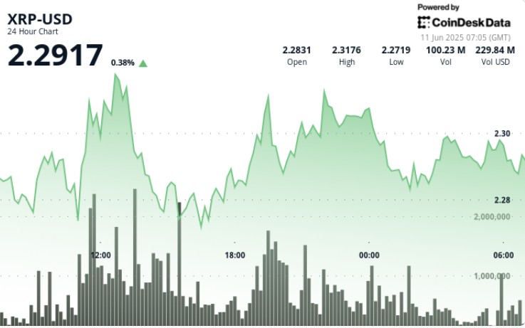 XRP Консолидируется около $2.28 на фоне успехов Ripple и неопределенности на рынке