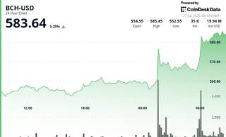 Bitcoin Cash злетів до 583 доларів: аналітики прогнозують подальший ріст до 680 доларів.