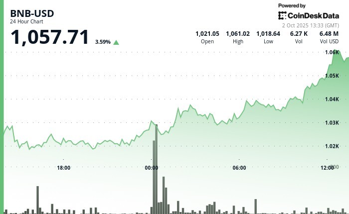 BNB зростає на 3.5% на тлі очікувань зниження ставок Федерального резерву США