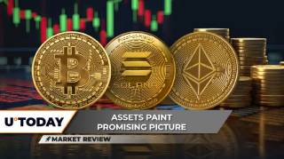 Биткоин поднимается, Solana уверенно идет вверх, Ethereum формирует треугольник