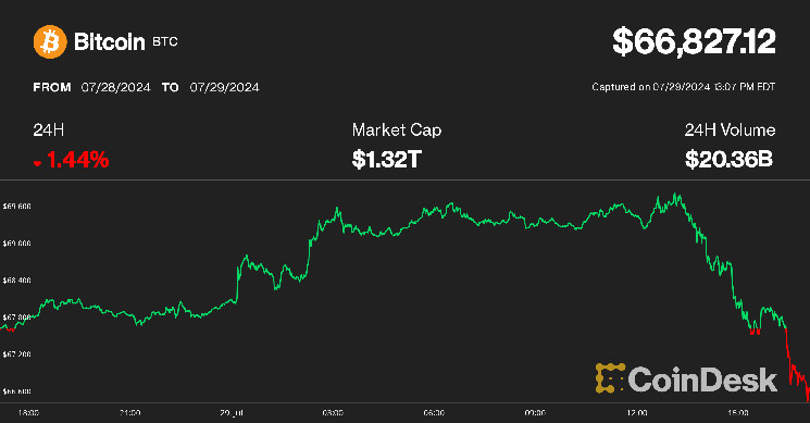 Правительство США передало $2 млрд BTC, биткоин упал до $67 тыс.